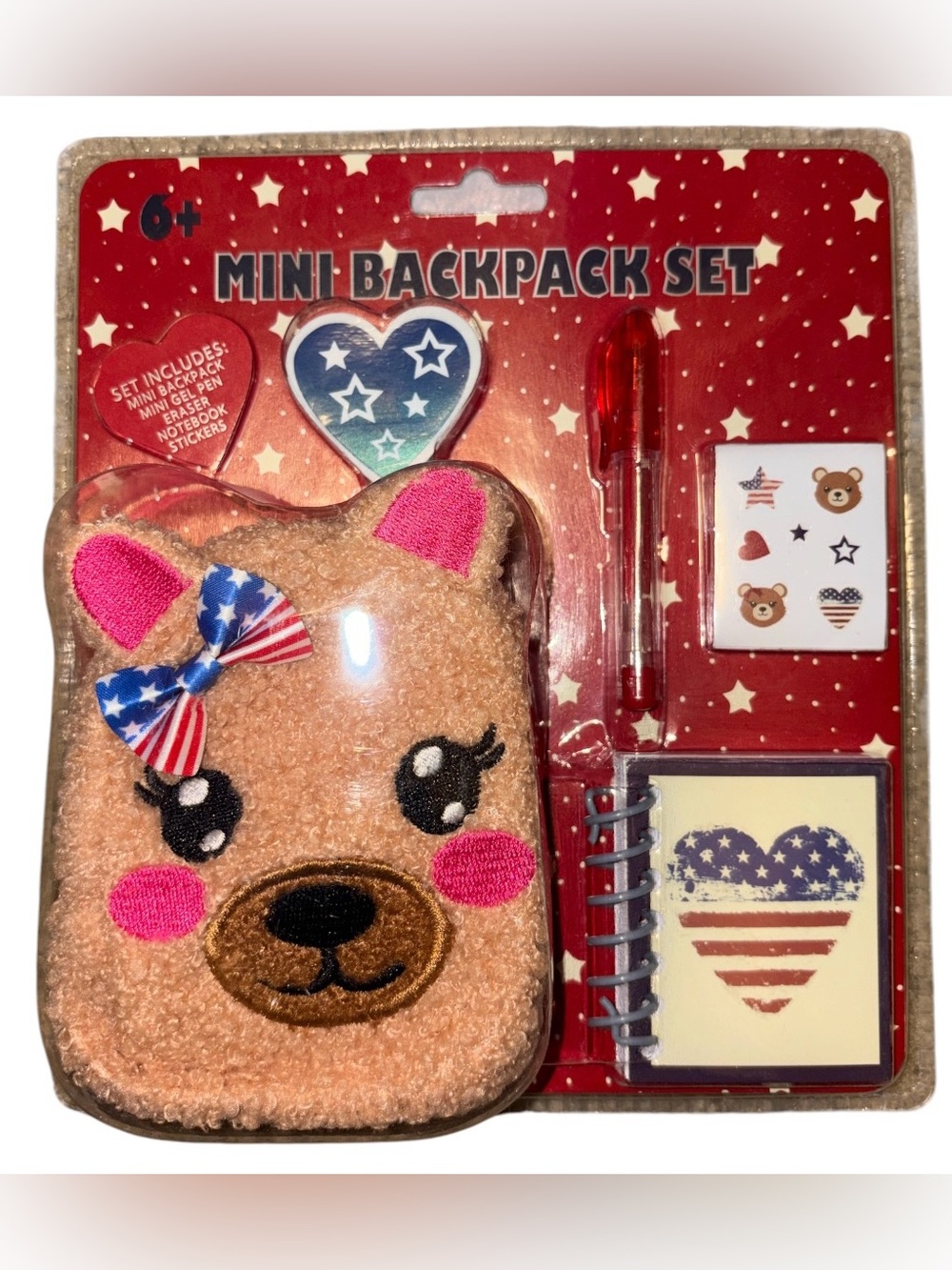 Mini Kids Plush Bear Backpack Set